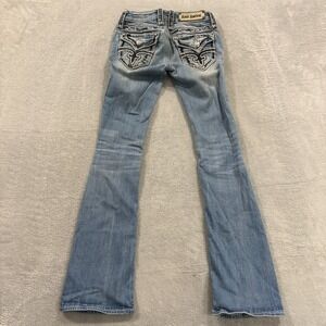 Rock Revival Abbie Boot Jeans 24x32 Flap Pocket Low Rise Western Embroidered